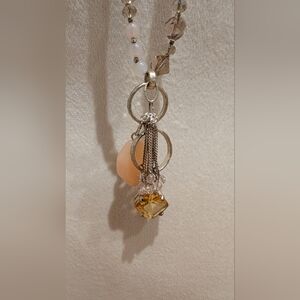 Chicos Long Beaded Pendant Necklace